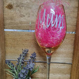 Personalized Mum Stemmed Wine Glass