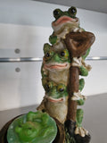 Solar Rotating Frogs Home Garden Statue
