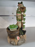 Solar Rotating Frogs Home Garden Statue