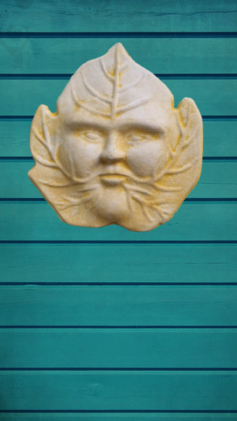 Leaf Face Wall Plaque Concrete Statue