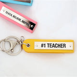 #1 Teacher Keychain Keyring