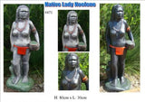 Indigenous NATIVE LADY NOELENE Concrete Garden Lawn Statue Ornament ~ PICKUP ONLY - The Bowerbirds Nest of Treasures