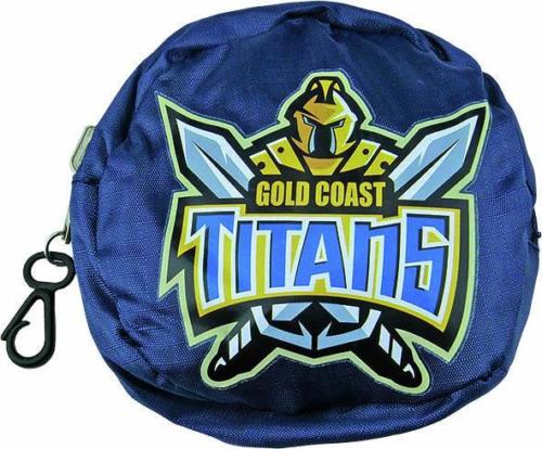 NRL Gold Coast Titans Team Logo Reusable Foldable Tote Shopping Bag Keychain - The Bowerbirds Nest of Treasures