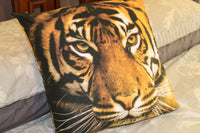 Golden Tiger Pillow Cushion Study Office Lounge Bedroom Home Decor