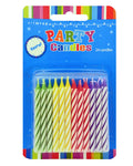 Rainbow Spiral Party Candles 24 Pack