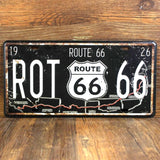 License Plate Logo Vintage Style Retro Decoration 30 x 15cm Route 66