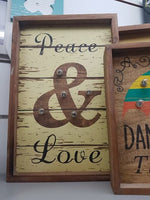 LED LIGHT SIGN Peace & Love Timber Sign Wall Art