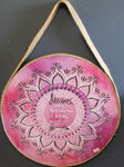Lisa Pollock Dreams Pink Mandala Round Wall Hanger