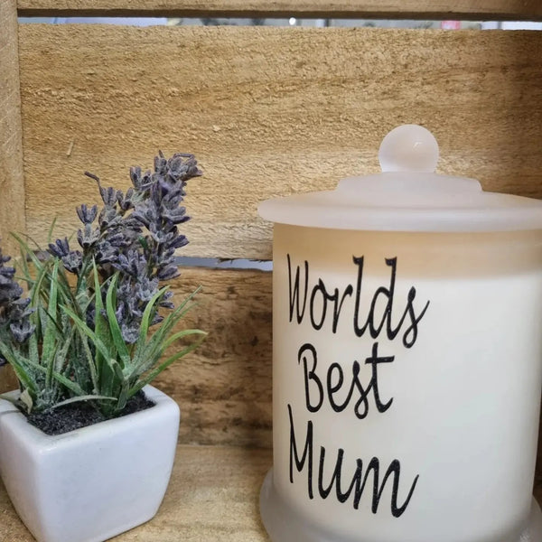 Worlds Best Mum Glass Candle
