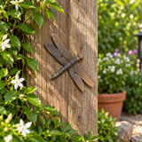 Cast Iron Rustic Dragonfly Metal Wall Garden Art