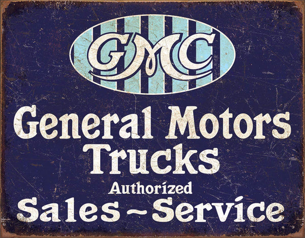 GMC General Motors TrucksTin Sign Barware Mancave Garage Fathers Day Gift