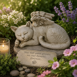 Sleeping Angel Memorial Cat Garden Statue Ornament