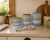 Marrakesh Ceramic Cannister Set 4 Peice Collection - The Bowerbirds Nest of Treasures