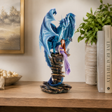Blue Fairy Keeper Dragon Figurine Statue