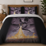 Dragon with Fire King Bed Quilt Cover Set