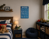 Brother Best Friend Boys Wooden Wall Art Sign - The Bowerbirds Nest of Treasures