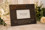 SPLOSH INSPIRATIONAL WOODEN WEDDING BROWN 4 X 6 PHOTO FRAME - The Bowerbirds Nest of Treasures