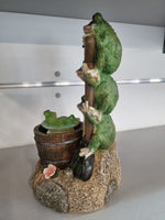 Solar Rotating Frogs Home Garden Statue
