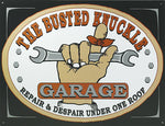 Busted Knuckle Garage Metal Tin Sign Barware Mancave Garage Fathers Day Gift
