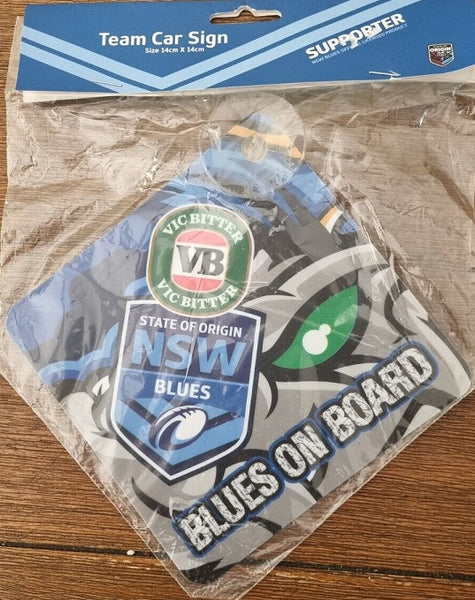 NRL NSW State of Origin Blues Supporters Car Sign
