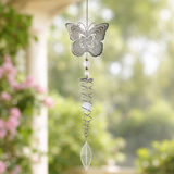 Butterfly Silver Wind Spinner 3D Suncatcher Garden Decoration