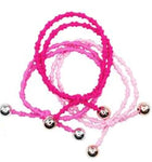 Pink Poppy Beaded Hair Tie Elastic Set