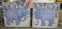 Elephant Curled Out Trunk Wall Canvas