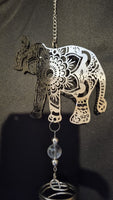 Silver Elephant Wind Spinner 3D Suncatcher Garden Decoration