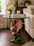 Fairy with Flowers Glass Table top Table - The Bowerbirds Nest of Treasures