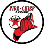 Fire Chief Gasoline Texaco Metal Tin Sign Barware Mancave Garage Fathers Day Gift