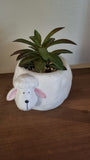 Ceramic Lamb Plant Pot with Succulent Garden Ornament