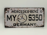 Number Plate Tin Sign Mercedes Benz Germany