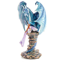 Blue Fairy Keeper Dragon Figurine Statue
