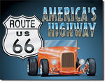 American Highway Route 66 Metal Tin Sign Barware Mancave Garage Fathers Day Gift