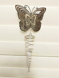 Butterfly Silver Wind Spinner 3D Suncatcher Garden Decoration