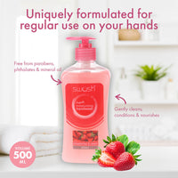 Swosh Hand Wash Moisturising Liquid Strawberries & Cream Scented 500ml