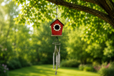 Bird House Windchime Garden Decor