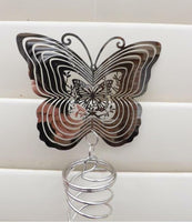 Butterfly Silver Wind Spinner 3D Suncatcher Garden Decoration