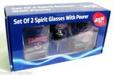 OFFICIAL LICENSED AFL MELBOURNE DEMONS SET 2 SPIRIT GLASSES WITH POURER BARWARE - The Bowerbirds Nest of Treasures