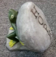 FROG with Hope Rock Home or Garden Satue Ornament Decor Gift - The Bowerbirds Nest of Treasures