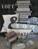 LOFT NUMBER 7 Splosh Pillow Cushion Vintage Bedroom Living Room Home Decor - The Bowerbirds Nest of Treasures