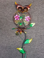 Metal Owl Garden Stakes Set 3 Garden Ornament - The Bowerbirds Nest of Treasures