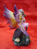 Fairy on Mushroom Home Garden Statue Ornament - The Bowerbirds Nest of Treasures