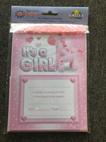 Its a Girl Announcement Notes with Envelopes & Scatters - The Bowerbirds Nest of Treasures