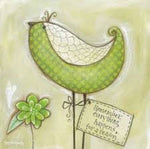 Bird Green Canvas Inspirational Splosh Feel Good Wall Decor - The Bowerbirds Nest of Treasures