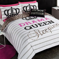 DRAMA QUEEN SLEEPING Single Bed Quilt Doona Duvet Cover Set Bedroom Decor - The Bowerbirds Nest of Treasures