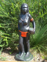 Indigenous NATIVE LADY NOELENE Concrete Garden Lawn Statue Ornament ~ PICKUP ONLY - The Bowerbirds Nest of Treasures
