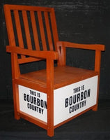 THIS IS BOURBON COUNTRY WOODEN SEAT CHAIR WITH ICE DRINKS COOLER BOX - The Bowerbirds Nest of Treasures