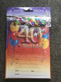 40th Birthday Invitations with Envelopes & Scatters - The Bowerbirds Nest of Treasures