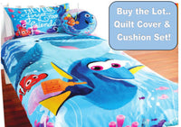 FINDING NEMO DORI SINGLE BED SIZE QUILT DUVET COVER AND CUSHION SET BEDROOM - The Bowerbirds Nest of Treasures